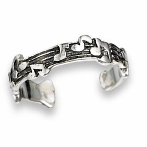 Sterling Silver Music Note Adjustable Toe Ring